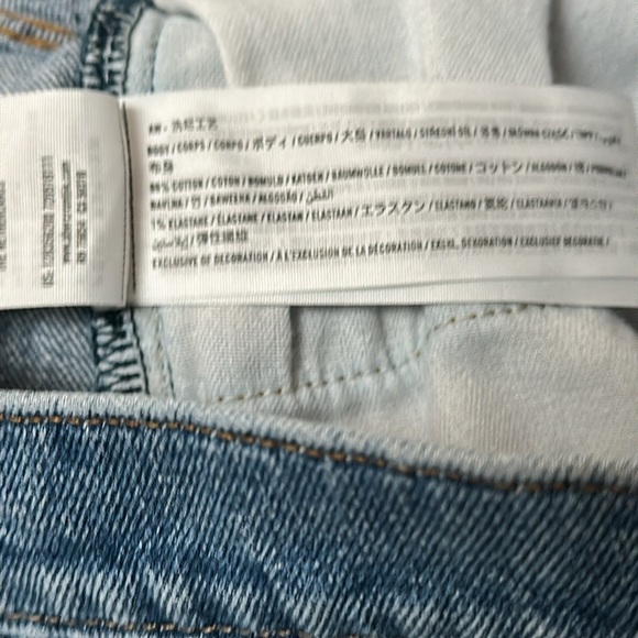 Abercrombie &  Fitch relaxed fit stretch distressed denim shorts raw hem Size 32 - Picture 6 of 6